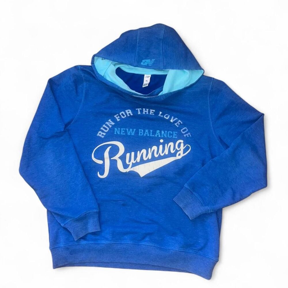 New Balance Women's Blue Running Sweatshirt Hoodie SZ XL